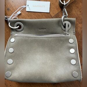 Hammitt Tony Sml leather crossbody Pewter/Brushed Silver